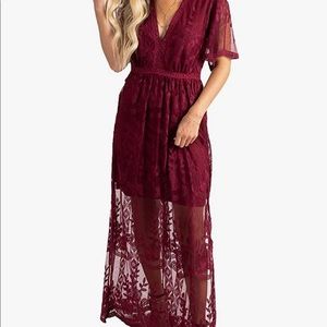 Red lace dress, size small